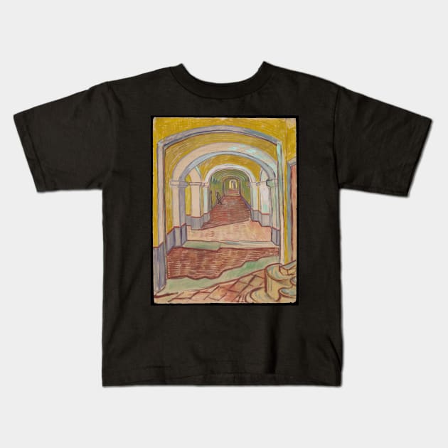 Corridor in the Asylum Kids T-Shirt by VincentvanGogh